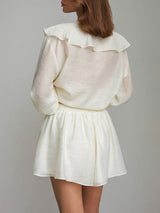 Ruffle Frill Long Sleeve Shirt & Shorts Set