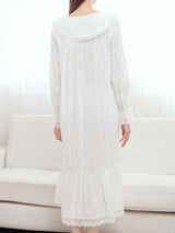 Doll Collar Lace Up Maxi Nightdress