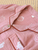 Strawberry Long Sleeve Cotton Pajama Set