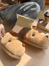 Cute Dog Home Plush Cotton Shoes