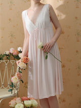 Cotton V Neck Flare Nightgown