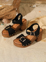 Ankle Strap Block Heel Sandals