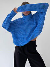 Turtleneck Solid Color Loose Sweaters