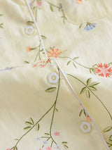 Flower Print Shirt Long Pants Pajmas Set