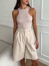 Tailored Button Fly Women Shorts