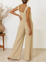 Square Neck Tank Top Wide Leg Pants Set