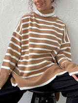Striped Turtleneck Sweater