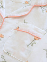 Small Flower Print Shirt Pajamas Set