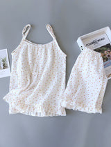 Small Flowers Sleeveless Pajama Set