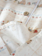 Lace Trim Long Sleeve Cotton Pajama Set