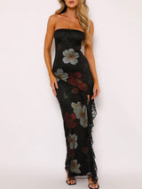 Backless Floral Maxi Dress