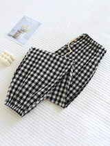 Cotton Classic Plaid Printed Drawstring Pants