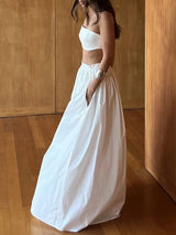 Spaghetti Strap Crop Top &  Maxi Skirt Set