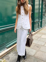 Buttoned Line Top & Maxi Skirt