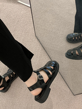 Plaited Leather Casual Sandals