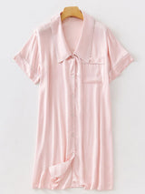 Petal Collar Sleep Shirt Dress