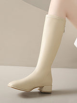 Point Toe Chunky Heeled Boots