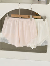 Lace Trim Bow Camisole and Shorts Pajama Set