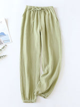 Cotton Elastic Cuff Couple Long Pants