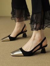 Round Toe Block Heels