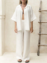 Button Down Shirt With Long Pants Set