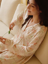 Kafiloe Pink Flowers Cotton Pajama Set