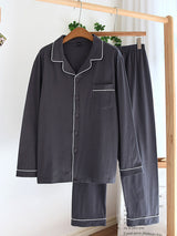 Solid Cotton Couple Pajama Set