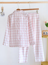 Cotton Plaid Long Sleeve Pajama Set