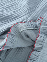 Ruffle Trim Cotton Pajama Set