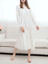 Doll Collar Lace Up Maxi Nightdress