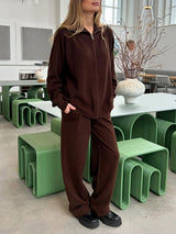 Zip-up Sweater Matching Set