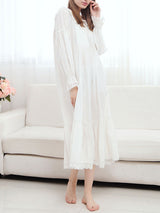 Doll Collar Lace Up Maxi Nightdress
