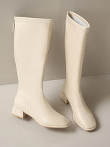 Point Toe Chunky Heeled Boots