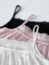 Kafiloe Lace Trim Camisole Pajama Set