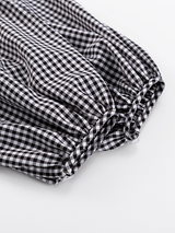 Plaid Long Lantern Sleeve Shirt