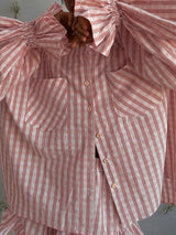 Latern Long Sleeve Plaid Shirt & Shorts Set