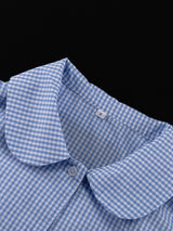 Ruffle Sleeve Plaid Shirt & Pants Set