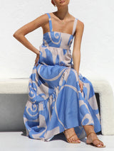 Printed Spaghetti Strap Maxi Dress