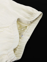 Solid Halter Neck Pleated Backless Set