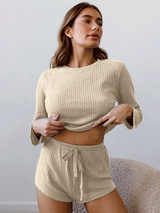 Waffle Knit Lounge Casual Set