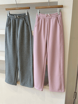 Fleece Lined Solid Color Casual Pants