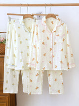 Cute Animal Long Sleeve Cotton Pajama Set