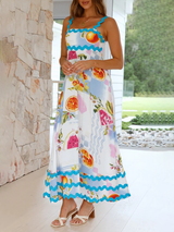 Tropical Spaghetti Floral Maxi Dress