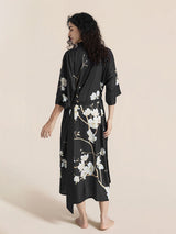 Kafiloe Floral Printed Long Kimono Robe