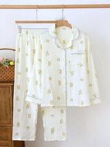 Cute Animal Long Sleeve Cotton Pajama Set