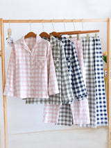 Cotton Plaid Long Sleeve Pajama Set