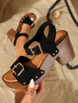 Ankle Strap Block Heel Sandals