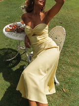 Front Cut Out Tube Midi Dress