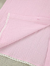 Ruffle Trim Pink Shirt & Shorts Lounge Set