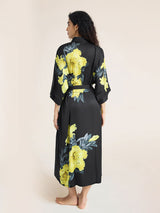 Kafiloe Floral Printed Long Kimono Robe